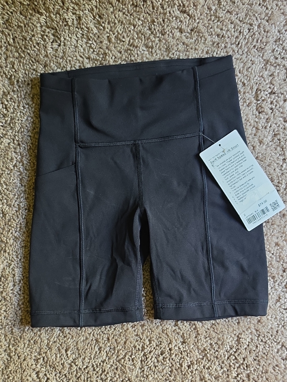 lululemon athletica Black High-Rise Bike Shorts NWT